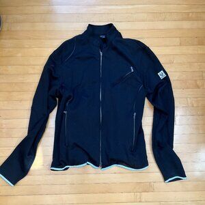 Belstaff Cotton Reflective Hem Back Logo Zip Sweater, Black, Size XL